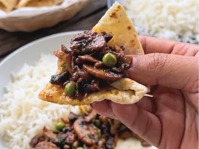 Braised Mushroom and Pea Curry: South African recipe by Ivana