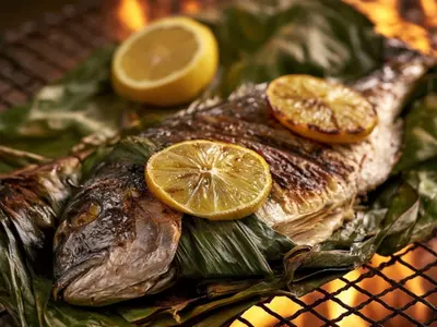 Banana-Leaf Braaied Whole Fish: South African recipe by Ivana