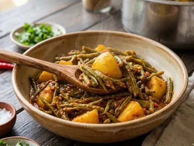 Braised Green Bean & Potato Curry: South African recipe by Ivana