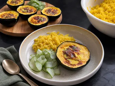 Lentil Bobotie-Stuffed Gem Squash: South African recipe by Ivana Sanshia