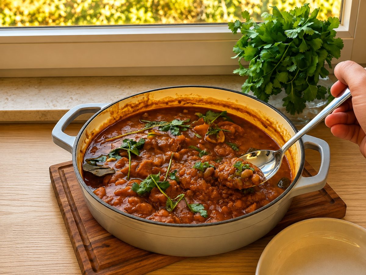 Curried Samp & Beans, a South African recipe