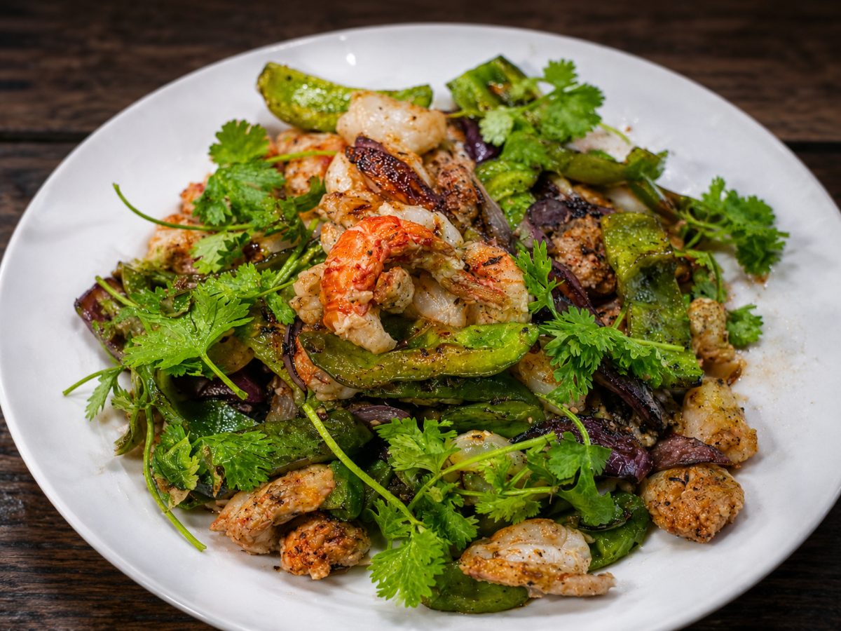 Prawn & Litchi Stir-fry, a South African recipe